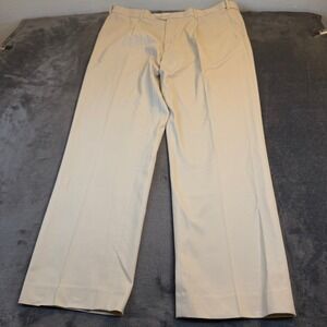 Peter Christian Chino Pants Mens 42 x 31 Beige Pleated Cotton Trousers